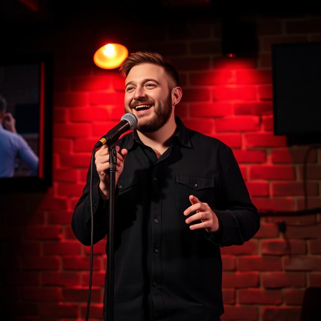 Comedian at the mic